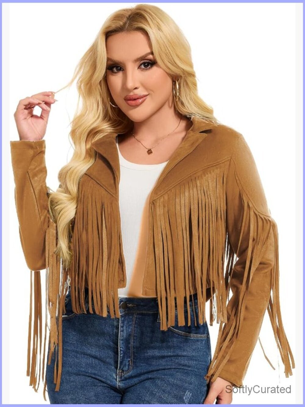 Faux Suede Fringe Motorcycle Jacket Tassel Western Coat Fall Trendy